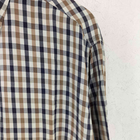 アクアスキュータム AQUASCUTUM コットン チェック 長袖 ボタンダウンシャツ メンズ XL