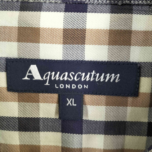 アクアスキュータム AQUASCUTUM コットン チェック 長袖 ボタンダウンシャツ メンズ XL