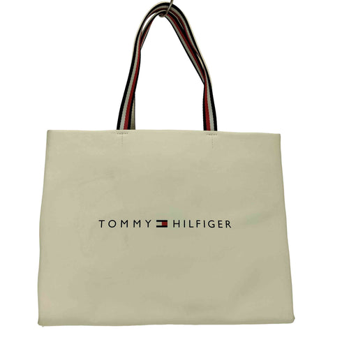 トミーヒルフィガー TOMMY HILFIGER ロゴプリント 2WAY レザー ショッパー トートバッグ レディース