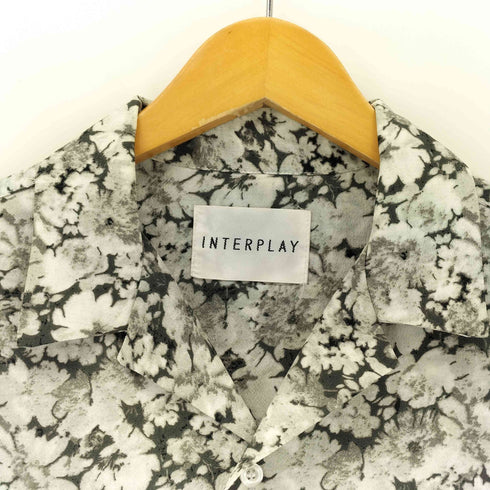 INTERPLAY インタープレイ モノクロ花柄 オープンカラー長袖シャツ メンズ FREE