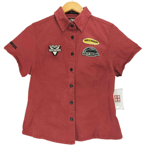 ハーレーダビッドソン HARLEY-DAVIDSON アームロゴ刺繍 ワッペン S/S シャツ レディース import:M