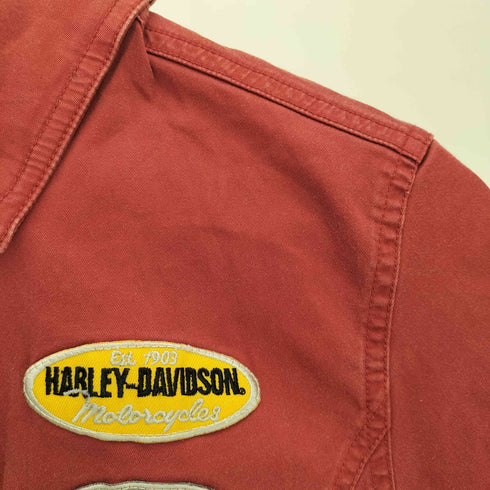 ハーレーダビッドソン HARLEY-DAVIDSON アームロゴ刺繍 ワッペン S/S シャツ レディース import:M