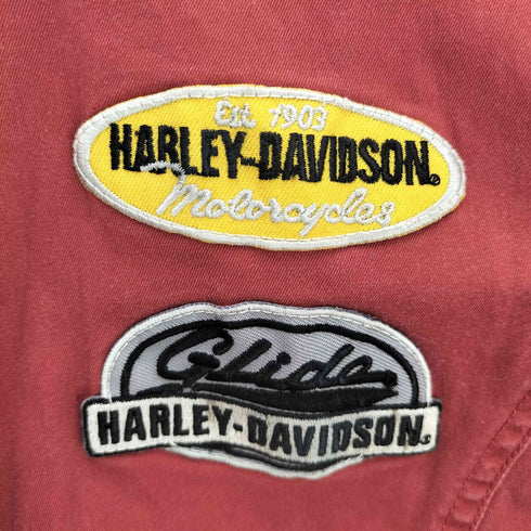 ハーレーダビッドソン HARLEY-DAVIDSON アームロゴ刺繍 ワッペン S/S シャツ レディース import:M