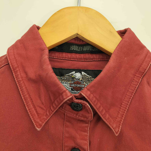 ハーレーダビッドソン HARLEY-DAVIDSON アームロゴ刺繍 ワッペン S/S シャツ レディース import:M