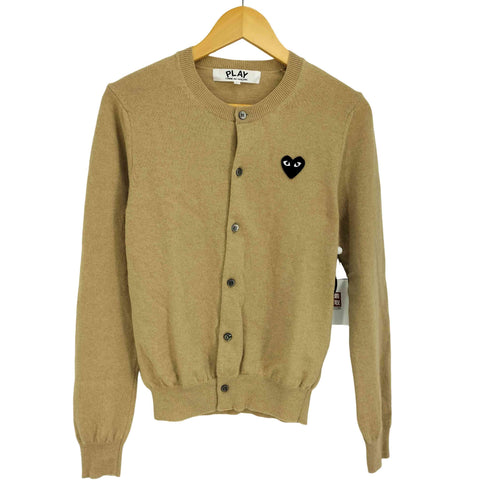 プレイコムデギャルソン PLAY COMME des GARCONS 胸元ワッペン ウールニットカーディガン レディース JPN:L