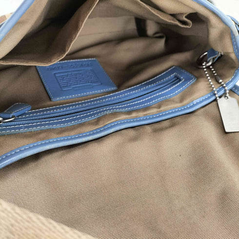 コーチ COACH シグネチャーロゴ 総柄 キャンバス レザー ショルダーバッグ レディース