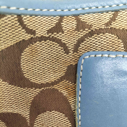 コーチ COACH シグネチャーロゴ 総柄 キャンバス レザー ショルダーバッグ レディース