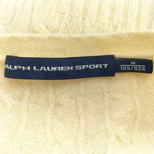 ラルフローレンスポーツ RALPH LAUREN SPORT ポニー刺繍 ケーブル編み Vネック ニット セーター レディース import:M
