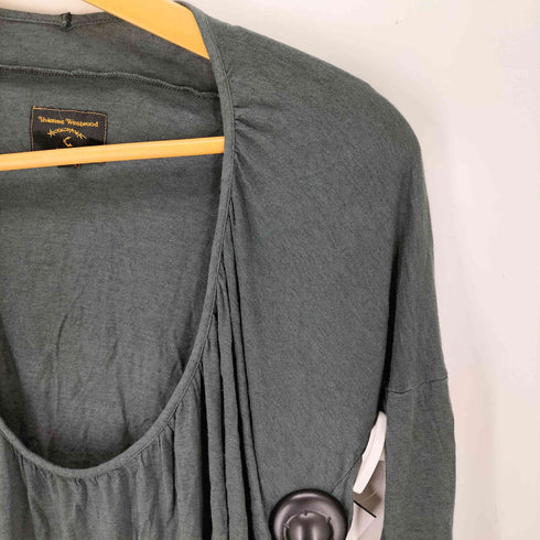 ヴィヴィアンウエストウッドアングロマニア Vivienne Westwood ANGLOMANIA アシンメトリー ドレープ 長袖 レーヨンカットソー レディース M