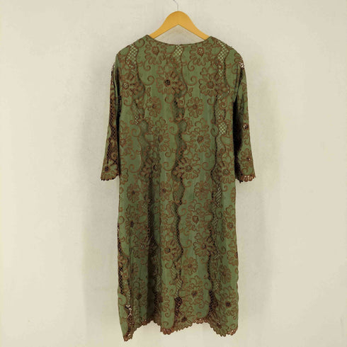 SHIYAMENGSHA ノーカラー 刺繍 デザイン ワンピース レディース 5XL