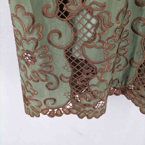SHIYAMENGSHA ノーカラー 刺繍 デザイン ワンピース レディース 5XL