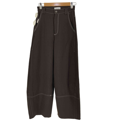 メゾンスペシャル MAISON SPECIAL バイカラーステッチカーブパンツ レディース 38