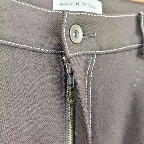 メゾンスペシャル MAISON SPECIAL バイカラーステッチカーブパンツ レディース 38