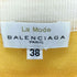 バレンシアガ BALENCIAGA La Mode ラ モード 90-00s クルーネック リンガー ニットカーディガン レディース 38