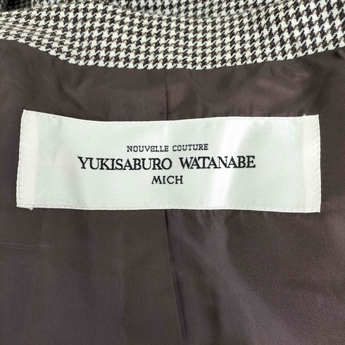 ユキサブロウワタナベ YUKISABURO WATANABE 千鳥格子柄 ウール テーラードジャケット スカートセットアップ レディース 9E