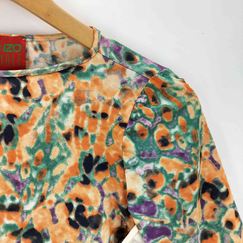 ケンゾージャングル KENZO JUNGLE 総柄 シアー 半袖 パワーネット レディース