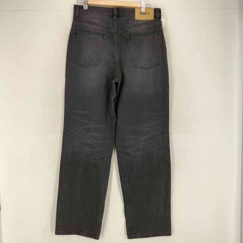 オベイ OBEY ボタンフライ ストレート ブラックデニム パンツ メンズ 28