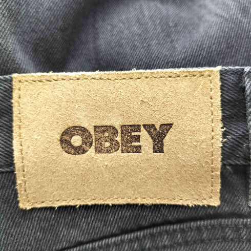 オベイ OBEY ボタンフライ ストレート ブラックデニム パンツ メンズ 28