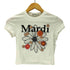 マルディメクルディ Mardi Mercredi フラワー ロゴ クロップド Tシャツ ピチT レディース ONE SIZE