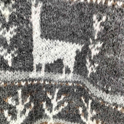 estelle アルパカ アニマル 刺繍 ウール ニットベスト レディース