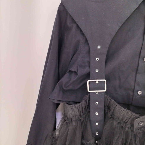 ノワールケイニノミヤ noir kei ninomiya 25SS 綿ブロード チュールシャツ ブラウス レディース JPN:S