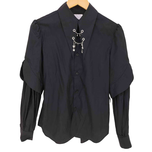 ノワールケイニノミヤ noir kei ninomiya 26SS Pure&Playful Black Star Charm Chain Shirt ブラック スター チャーム チェーン レイヤード シャツ レディース JPN:S