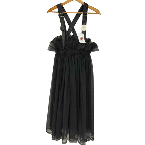 ノワールケイニノミヤ noir kei ninomiya 20SS フェイクレザー レース コンビ ギャザー ボリュームチュール ジャンパースカート レディース JPN:S