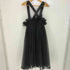 ノワールケイニノミヤ noir kei ninomiya 20SS フェイクレザー レース コンビ ギャザー ボリュームチュール ジャンパースカート レディース JPN:S