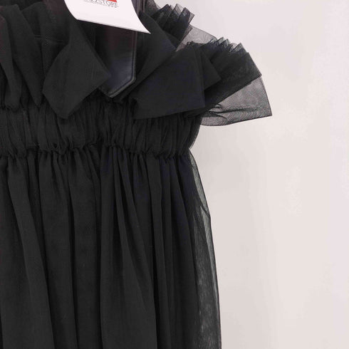 ノワールケイニノミヤ noir kei ninomiya 20SS フェイクレザー レース コンビ ギャザー ボリュームチュール ジャンパースカート レディース JPN:S