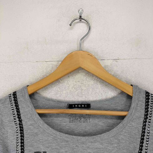 イング INGNI Y2K ライトストーン プリント Tシャツ レディース JPN:M