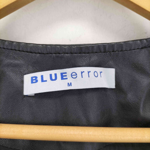 BLUE error フェイクレザー ステッチデザイン フラップポケット ベスト レディース JPN:M