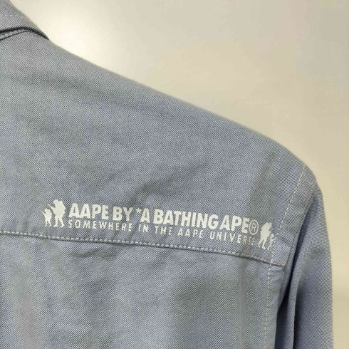 エーエイプバイアベイシングエイプ AAPE BY A BATHING APE ギンガムチェック 切替 ボタンダウン オックスフォードシャツ メンズ JPN:M