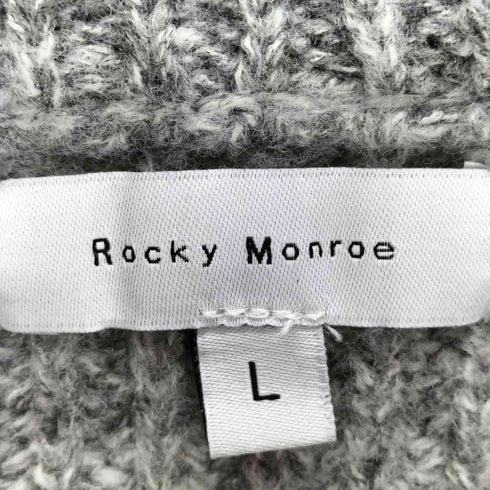 ロッキーモンロー Rocky Monroe オーバーサイズ畦編みクルーネック長袖ニットセーター メンズ L