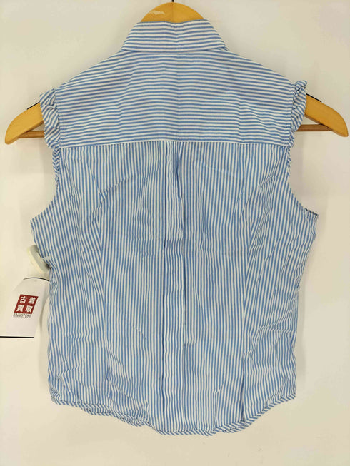 ピーエスポールスミス PS Paul Smith フリル ノースリーブストライプシャツ レディース JPN:40