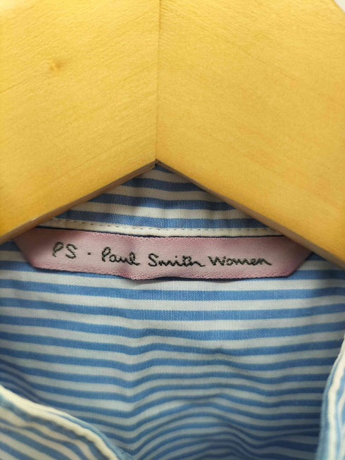 ピーエスポールスミス PS Paul Smith フリル ノースリーブストライプシャツ レディース JPN:40