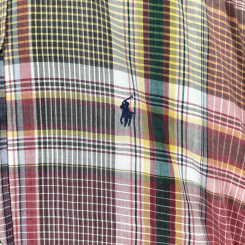 ラルフローレン RALPH LAUREN 00S マドラスチェック ロングスリーブ BDシャツ メンズ JPN:L