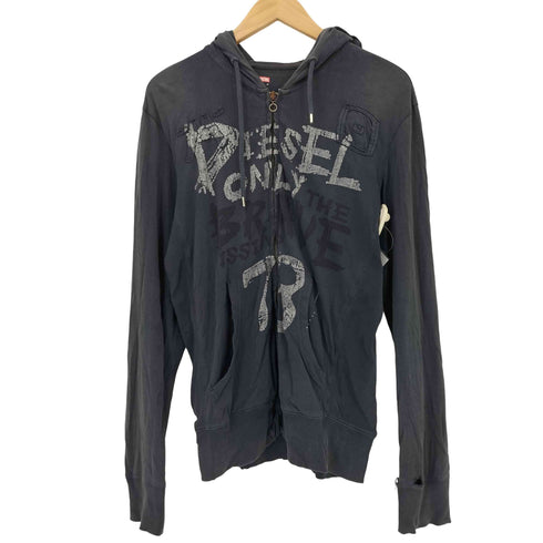 ディーゼル DIESEL フロントロゴプリント フルジップ パーカー グランジ Y2K レディース import:M