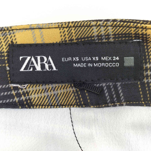 ザラ ZARA チェック柄ジッパースカートパンツ レディース XS