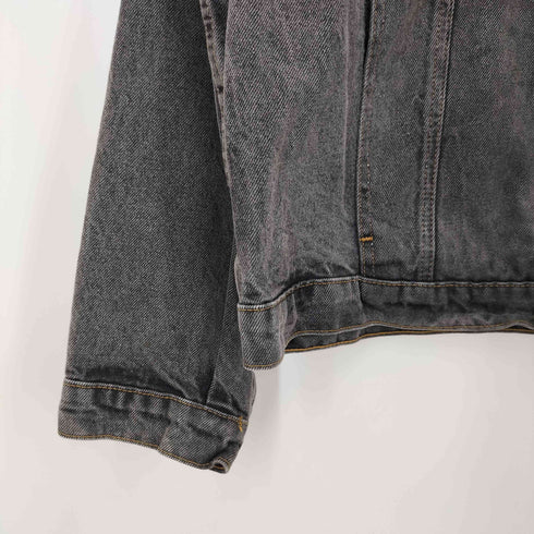 ハーレーダビッドソン HARLEY-DAVIDSON 80-90S USA製 バック イーグル プリント デニム トラッカー ジャケット メンズ import:XL