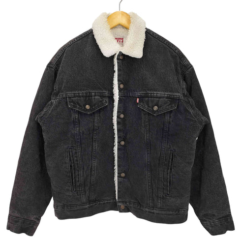 リーバイス Levis 80S USA製 70609 ボタン裏527刻印 ボア トラッカー シェルパ ブラック デニム ジャケット メンズ import:M