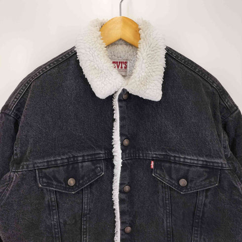 リーバイス Levis 80S USA製 70609 ボタン裏527刻印 ボア トラッカー シェルパ ブラック デニム ジャケット メンズ import:M