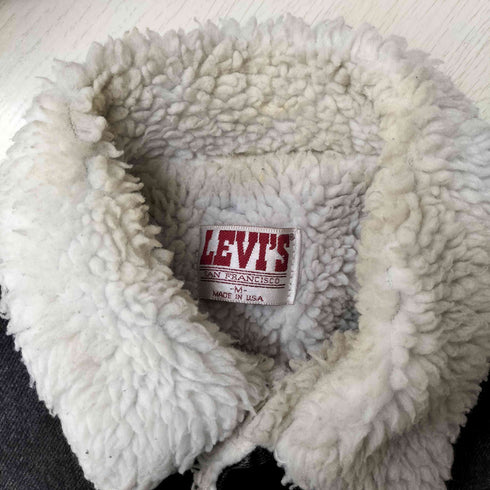 リーバイス Levis 80S USA製 70609 ボタン裏527刻印 ボア トラッカー シェルパ ブラック デニム ジャケット メンズ import:M