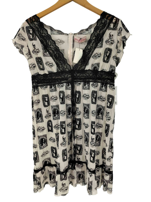 ヒステリックグラマー HYSTERIC GLAMOUR スカル トランプ レース シアー ノースリーブワンピース レディース FREE