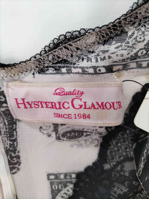ヒステリックグラマー HYSTERIC GLAMOUR スカル トランプ レース シアー ノースリーブワンピース レディース FREE