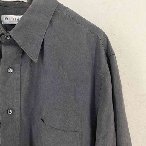 ヴァンヒューゼン VAN HEUSEN コットンポリ 襟芯 長袖 レギュラーカラー シャツ メンズ 17½