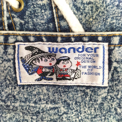 wander ケミカルウォッシュデザイン クロップド デニムジャケット レディース