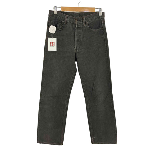 リーバイス Levis 90S ボタン裏553刻印 501 先染めブラック オリジナルフィット ストレート デニム パンツ メンズ 29×34