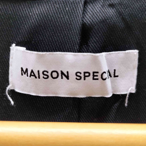 メゾンスペシャル MAISON SPECIAL Super140 Loose Jacket Coat ウール ルーズ ジャケット メルトン チェスター コート ブラック レディース FREE