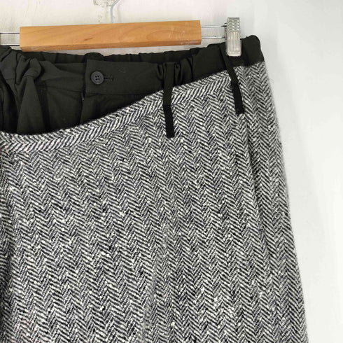 ビーヨウジヤマモト B yohji yamamoto ヘリンボーン ラップ ドレープデザイン クロップドパンツ メンズ JPN:1