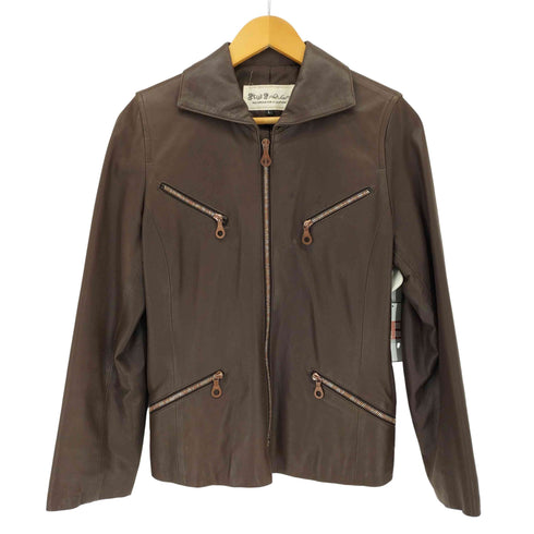 KOJI ARUGA FUR & LEATHER コウジ アルガ ririジップ ラムレザージャケット レディース L
